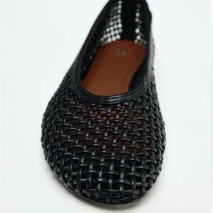 Zara Black Woven Flats